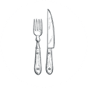 Fork and knife.